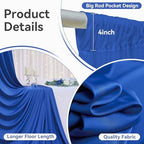 20x12 Royal Blue Backdrop Curtains for Wedding Party 4 Panel 5×12FT Tall - Image 2