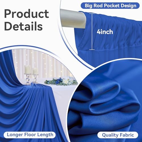 50x12 Royal Blue Backdrop Curtain for Wedding Party 10 Panel 5×12FT Tall - Image 2