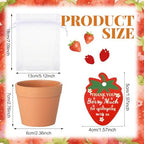 Ctosree 50 Sets Strawberry Baby Shower Favors for Guests a Berry Sweet Baby Is on the Way Seed Packets Include Self-adhesive Seed Packets Flowerpot Thank You Tags Organza Bags for Gender Reveal Party - Image 4