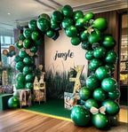 Green Gold Balloon Garland, Double Stuffed Black Gold Dark Emerald Forest Sage Green Balloon Arch Kit for New Year Graduation Baby Shower Jungle Birthday Woodland Party Decorations - Image 2