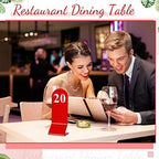Remerry 50 Pcs Table Numbers 1-50 Acrylic Double Sided Number Cards for Restaurant Acrylic Tent Table Holders Tent Cards Wedding 2.36 x 6.3 Inch(Red) - Image 5