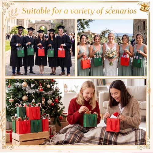 Windyun 50 Pcs Mini Paper Gift Bags with Handle 6 x 6 x 6'' Square Small Favor Bag with DIY Thank You Tag for Christmas Birthday Wedding Bridal Shower Bridesmaid Graduation Party - Image 7