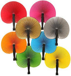 24 Pieces Multicolor Round Paper Fans by Bestage
