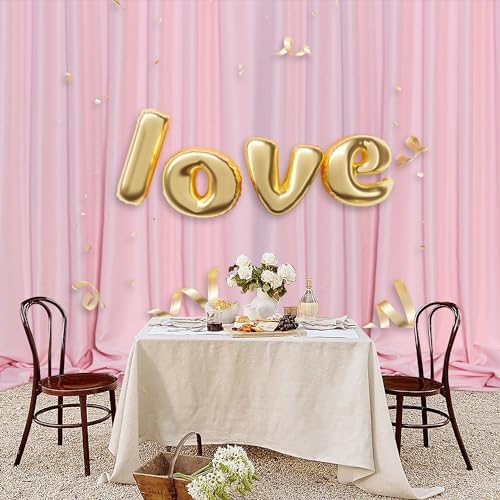 MEETSKY Pink Backdrop Curtains,Birthday Backdrop Drapes,5ft x 8ft,2 Panels - Image 7