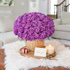 50 PCS Fuchsia Roses Artificial Flowers, Fake Roses with Stem Realistic Silk Roses for DIY Wedding Bouquets Table Centerpieces Arrangements Baby Shower Birthday Home Decor Valentine's Day Gift for Her - Image 4
