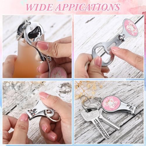 50 Sets Bottle Openers Baby Shower Return Favors for Guest Nail Clipper Bottle Opener Decorations with Thank You Tags Organza Bags for Baby Shower Gender Revel Party Souvenirs(Elephant) - Image 4