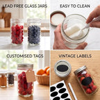 Accguan 12 oz Glass Mason Jars with Lids,24 Pcs Pickle Jars with Stickers - Image 7
