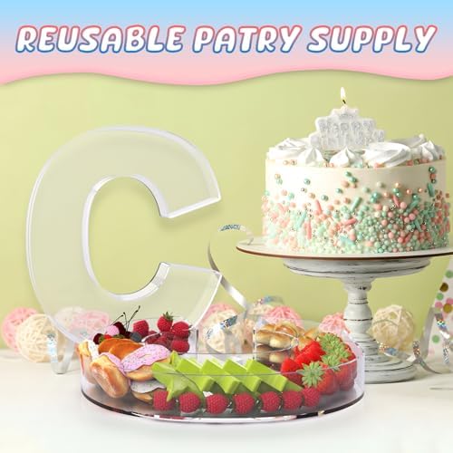 13.8" Extra Large Acrylic Letter Charcuterie Board Box, Reusable Fillable Letter Cake Candy Dish Display Serving Tray for Birthday Anniversary Party Decoration (C) - Image 5