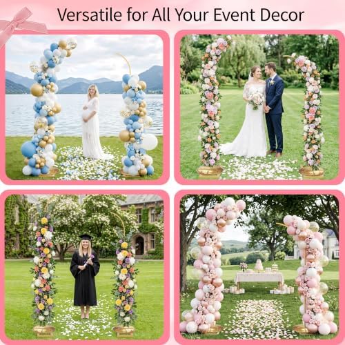 Half Balloon Arch Stand Set of 2, 7.5FT & 6.2FT Balloon Arch Kit - Image 7