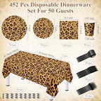 Funnymoom 452 Pcs Leopard Print Birthday Party Decoration Supplies Serve 50 - Image 2