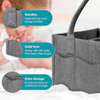 Cute Castle 2 Pack Diaper Caddy Organizer - Portable Baby Caddy Organizer with Handle, Nursery Storage Bin and Car Organizer for Girls, Boys - Baby Gift Basket - Dark Grey, Large - Image 7