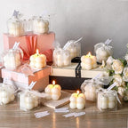 Nuanchu 30 Sets Bridal Shower Favors White 1.6" Mini Bubble Candles - Image 3