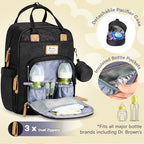 RUVALINO Baby Diaper Bag Backpack with Changing Pad, Black Leopard - Image 2
