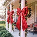 Sosation Christmas Red Large Bow Decor Big Bow for Backdrop 24x43 in - Image 5