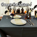 [6 Pack] Black Paper Tablecloths Disposable for Rectangle Tables, 54 X 108 Inch Party Table Cover with Plastic Backing, Waterproof 3 Ply Table Cloth for Halloween Banquet Parties, New Pattern - Image 6