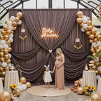 50x12 Coffee Brown Backdrop Curtains for Wedding Party 10 Panel 5×12FT Tall - Image 3