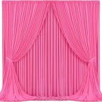 Hot Pink Backdrop Curtain 4 Panels-Wrinkle-Free Polyester Photography Drapes for Wedding Party Photo Background Decorations- 16 X10FT (Hot Pink) - Image 2