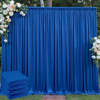 20ft x 10ft Wrinkle Free Royal Blue Backdrop Curtain for Party, Polyester Royal Blue Photo Backdrop Drapes 4 Panels 5x10ft for Birthday Photography Background Weddings Baby Shower Party by Outpain