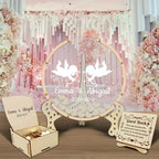 Wedding Guest Book Alternative - Round Drop Box with Heart Pieces - Rustic Wood & Acrylic Sign-in Book for Wedding Reception-Unique Wedding Keepsake Frame - Image 2