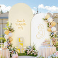 White and Beige Arch Backdrop Cover Set of 2 Party Wedding Arch Covers Stretchy Backdrop 7.2FT 6FT Decorations Baby Shower Bridal Shower Photo Birthday Arch Stand Cover Spandex by LittleFunny
