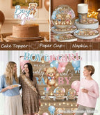 296Pcs Bear Gender Reveal Decorations, All-in-One Set for 25 Guests - Image 5