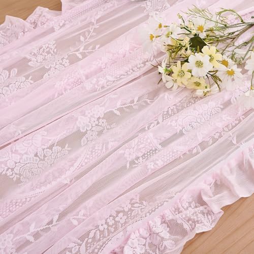 Pink Lace Tablecloth Vintage Table Cloth (Pink,55”x70”,Rectangular) - Image 6