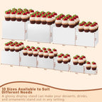 10PCS White Acrylic Buffet Risers with Small Signs and Marks,Food Display Risers for Buffet Table,Dessert Table Display Set for Catering Supplies,Acrylic Stand for Party Wedding Baptism Birthday - Image 2