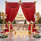 10x10FT Red Sequin Backdrop Curtain for Party - 2 Panels 5x10FT Wrinkle-Free Shimmer Drapes for Birthday, Wedding, Christmas, Decorations & Photography - Image 3