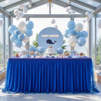 Royal Blue Table Cloths for Parties Tulle Table Skirts Rectangle Tables 8ft Fitted Spandex Table Covers Stretch Elastic Banquet Wedding Baby Shower Birthday Party Table Cloths 8 Foot Rectangle - Image 3