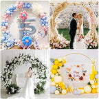 Wokceer Round Backdrop Stand 8FT Gold Wedding Balloon Arch Stand for Party - Image 6