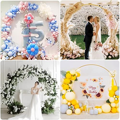 Wokceer Round Backdrop Stand 8FT Gold Wedding Balloon Arch Stand for Party - Image 6