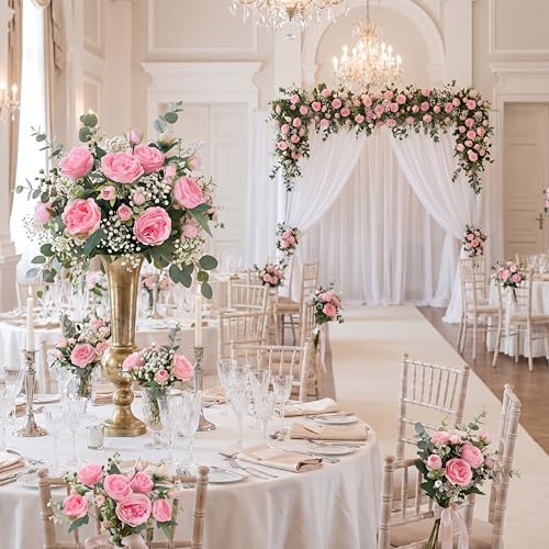 Geosar 36 Bundles Artificial Peonies Flowers,Pink - Image 5