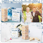80 Wedding Guest Book Alternative tumbling tower Wooden Block, Chinoiserie - Image 6