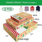 12 Kraft Christmas Gift Boxes with Lids for wrapping Large Clothes and 80 Foil Christmas Gift Stickers (Assorted size for wrapping Robes, Sweater, Coat, Shirts and Clothes xmas Holiday Present) - Image 2