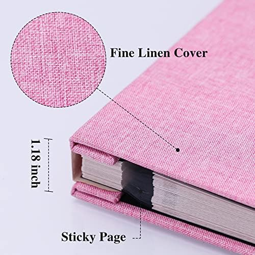 Vienrose Large Self Adhesive Photo Album with Window 13x12.6 60 Pages Pink - Image 3