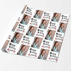 Customized Gift Wrapping Paper, Happy Birthday with Name Photo White Personalized Gift Wrap Paper with Photo Funny Wrapping Paper Roll for Men Women Christmas 58x23 3 Rolls - Image 2
