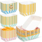 Dunzoom 120 Pcs Pastel Paper Plates Food Trays Scalloped, Candy Color by Dunzoom