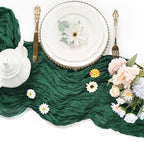 6 Pack Emerald Green Cheesecloth Table Runner 10Ft 23 x 120 Inch - Image 3