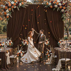 40x10FT Backdrop Curtains with Rod Pockets - Wrinkle Free Photo Stage Backdrop 8 Panels Curtains Drapes for Photography Wedding Party Baby Shower Decorations (Brown) - Image 2