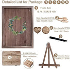 Y&K Homish Wedding Guest Book, Guest Book Alternative Favors with 80 Hearts & Green Wreath, Wedding Decorations for Reception(Rustic Brown) - Image 4