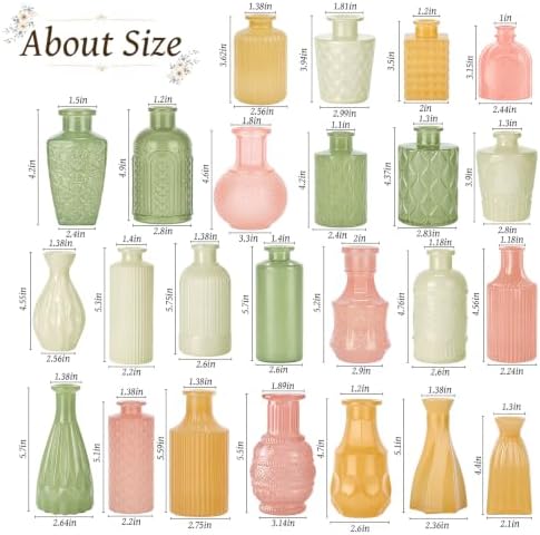 TBWIND 24 Pcs Colorful Glass Bud Vase Set，Small Flower Vases - Image 2