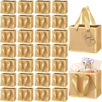 Yeaqee 100 Pcs Mini Metallic Paper Gift Bags with Handle, Kraft, Gold by Yeaqee