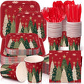 350 Pcs Star Christmas Tree Red, Green Paper Plates and Napkins Set by Suttmin