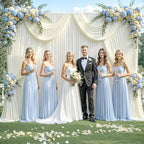 40ft x 12ft Ivory Backdrop Curtains Wrinkle Free Backdrop Curtain for Wedding Parties Ivory Fabric Backdrops Drapes Back Drop Cloth Bridal Shower Stage Curtains Wedding Decorations for Reception - Image 2