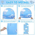 3 PCS Blue Hot Air Balloon Arch Backdrop Cover Sky Cloud Party Decoration - Image 4