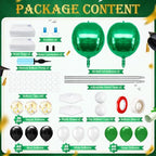 2 Sets Green Black White Balloon Column Stand Kit, Adjustable Floor Balloon Tower with Foil & Latex Balloons, DIY Party Decorations for Birthday Baby Shower Jungle Safari Sports Anniversary - Image 2