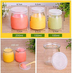 6 Pcs Yogurt Pudding Jars Bottles With Plastic Lids Ideal for Jam, Honey, Wedding Favors, Shower Favors, Baby Foods (7 oz (200ml)) (Pack of 3) - Image 3