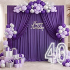 40ft x 10ft Wrinkle Free Purple Backdrop Curtains for Parties, 8 Panels 5x10ft Thick Fabric Purple Backdrop Drapes for Wedding Party Background Birthday Decoration - Image 6