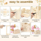Pink, Wooden Baby Shower Crate Closet,Hollow - Image 4