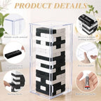 Junkin 79 Pcs Wedding Guest Book Alternative, Black and White Wooden Blocks - Image 5